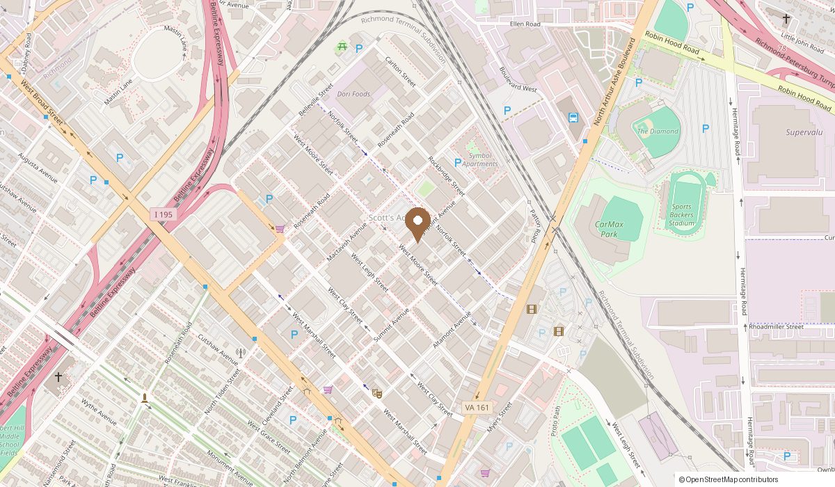 Map: 1607 Highpoint Ave Suite 16, Richmond, VA 23230